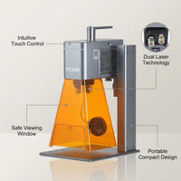 VEVOR Dual Laser Engraver 10000 Mm/S Portable 20W Blue 2W IR Laser Engraving — Feature Infographic